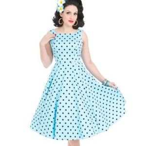 NWT Hearts & Roses London Rhiannon Swing Dress In Sky Blue Size 12